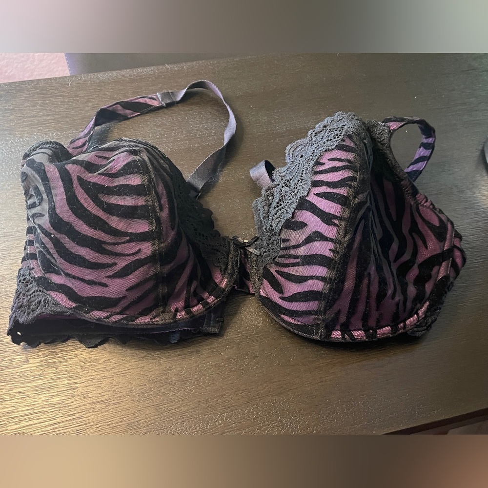 Purple and black whimsy bra 36DD